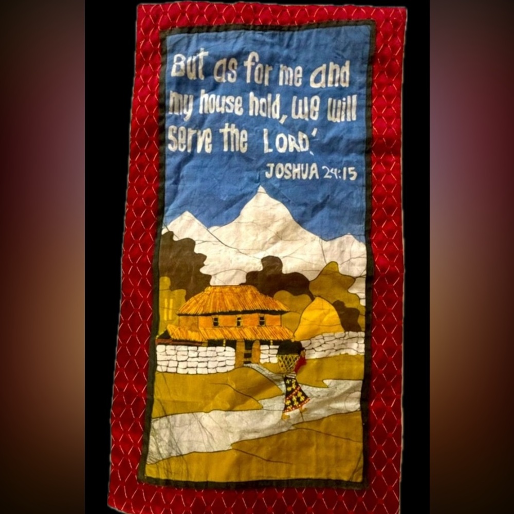 Original One of a kind Batik Homemade Fiber Art Wall Hanging Lightweight